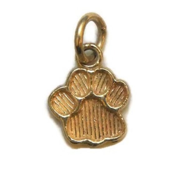 Paw Print Charm Pendant 14k Yellow Gold